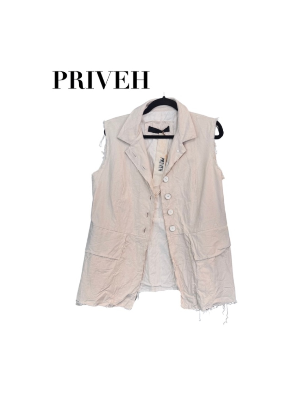 Priveh Button Down Sleeveless Jacket